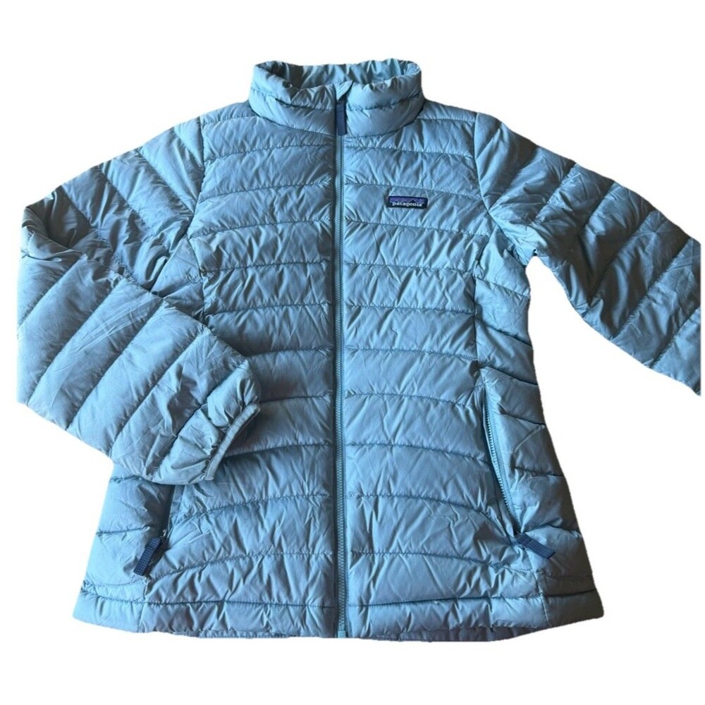 Patagonia Jacket Youth, XL 14, Lt Blue Down Puffer Full Zip Kids,STY68233, EUC